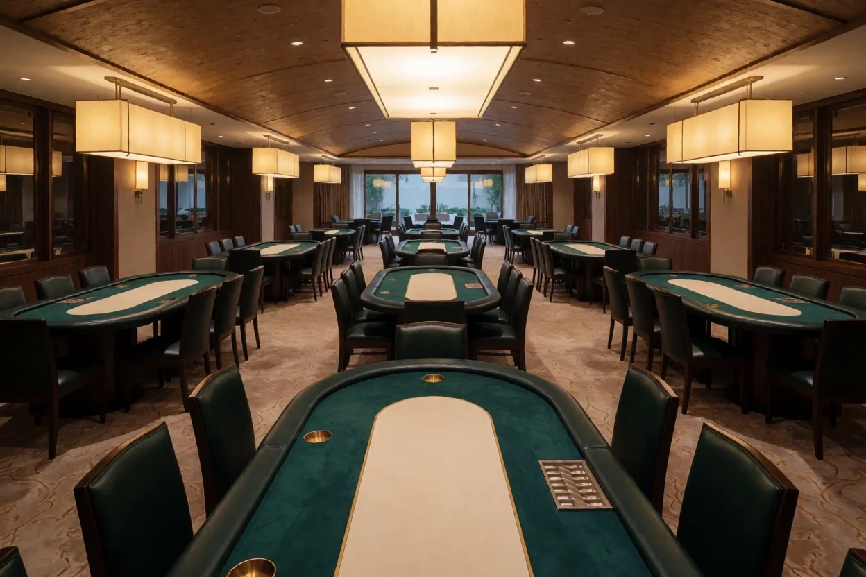Vue panoramique de la salle de poker Royalnes